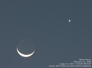 Moon/Venus on February 27, 2009